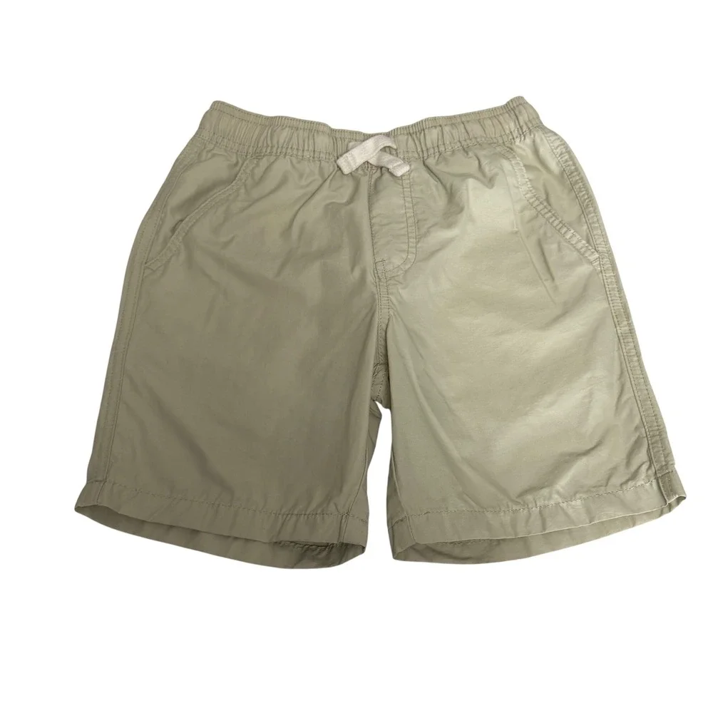 Lucky Brand Boys Khaki Chino Shorts Size S 8 Elastic Waist Drawstring Tan Casual